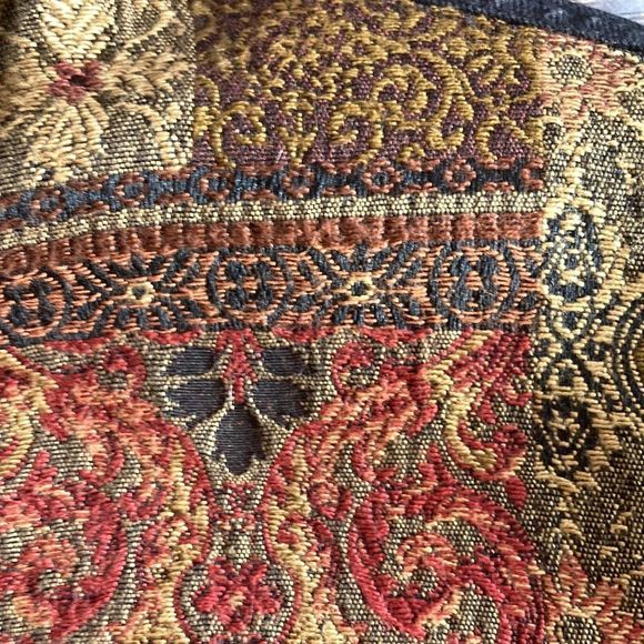 Y2K Taylor G Dallas Tx Black Denim Jacket W/ Upholstery Designs Womens Medium - Picture 5 of 9